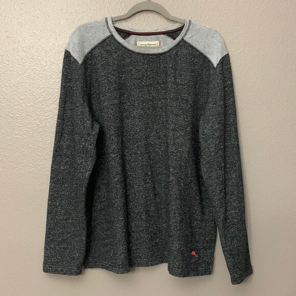 Tommy Bahama Men’s Pullover Fleece lined Sweater XL Black/gray - Picture 1 of 11